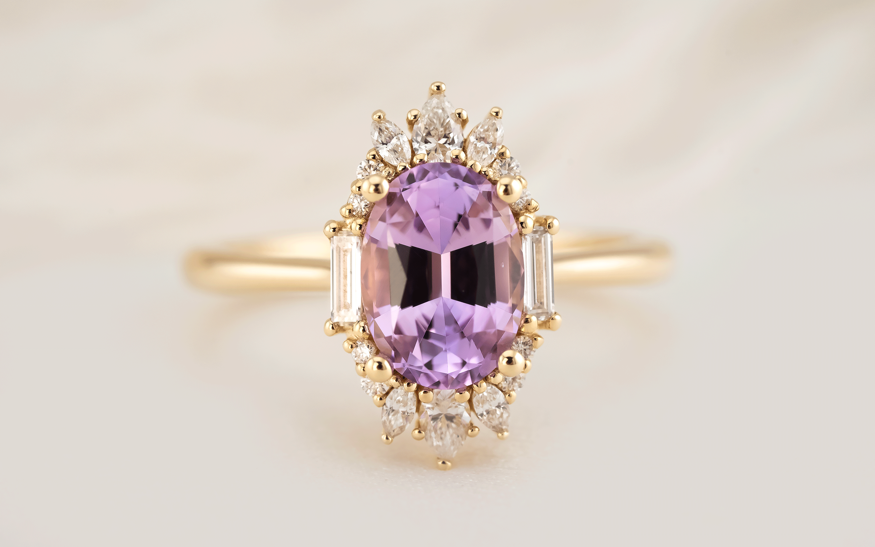 The Georgia Ring | 2.27 CT Oval Purple Sapphire - Lavender Creek Gems 