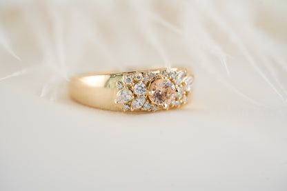 The Bejeweled Ring | Pale Peach Sapphire