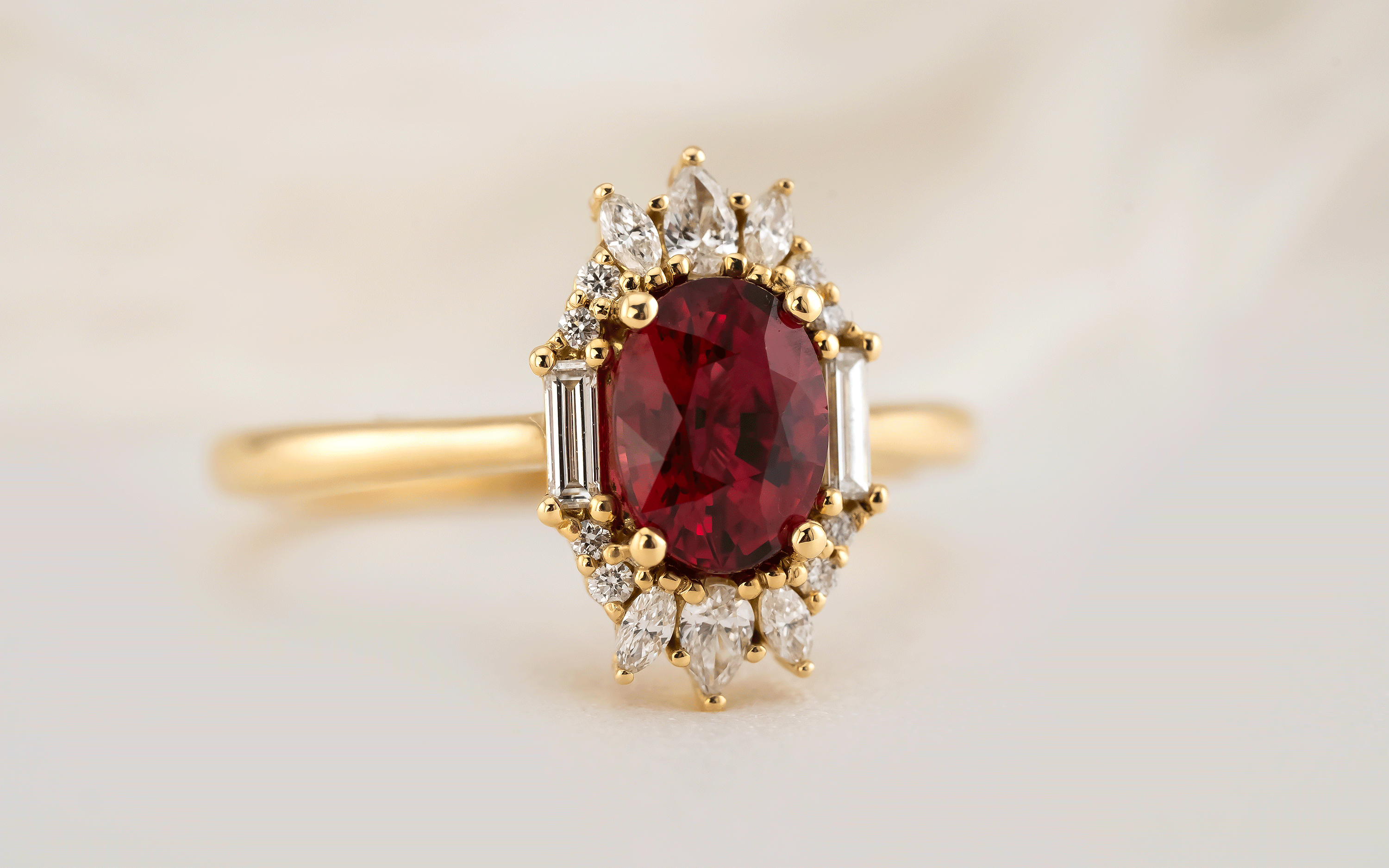 The Georgia Wedding Set | 1.54 CT Mozambique Ruby - Lavender Creek Gems 
