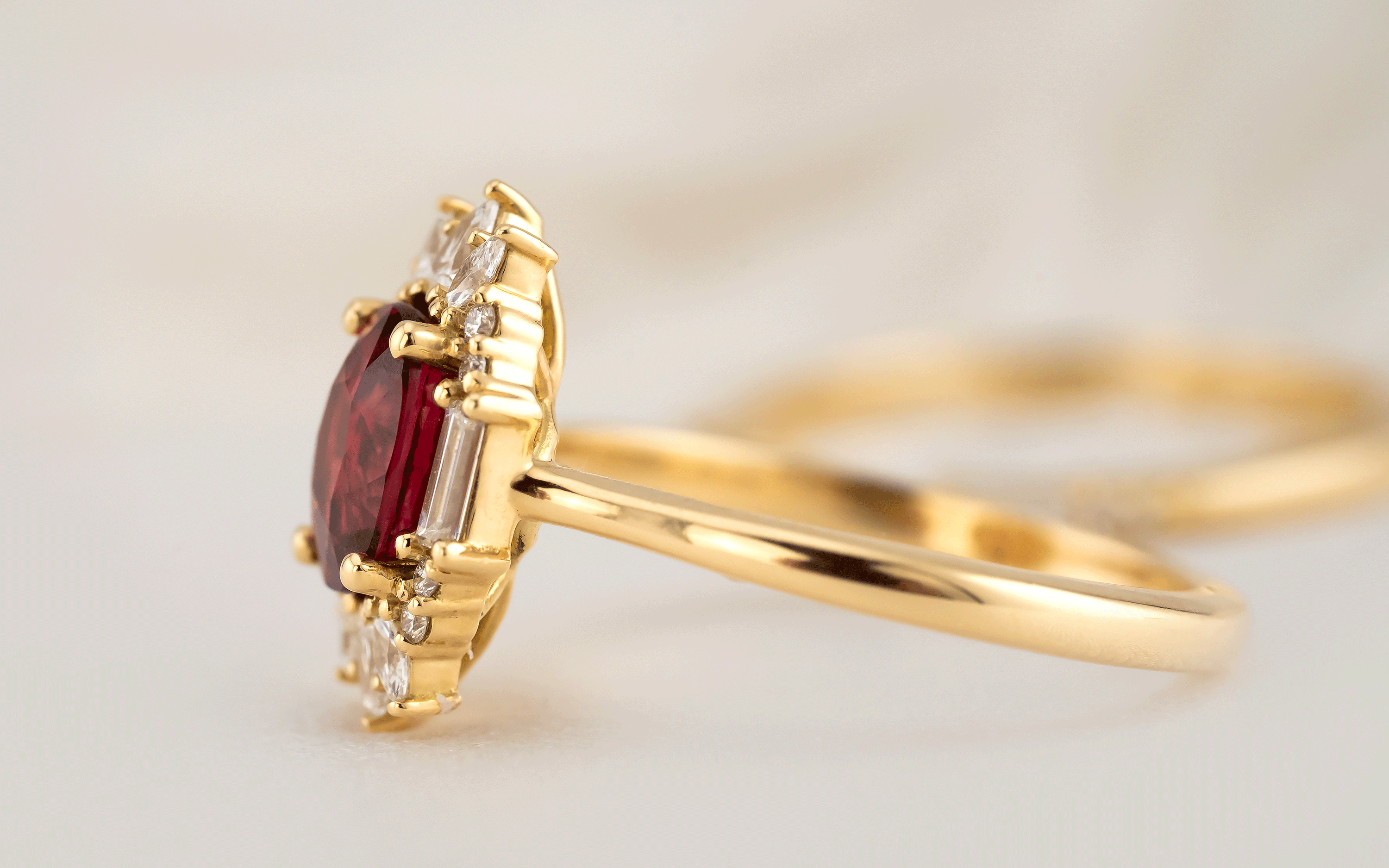 The Georgia Wedding Set | 1.54 CT Mozambique Ruby - Lavender Creek Gems 