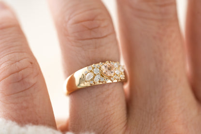 The Bejeweled Ring | Pale Peach Sapphire