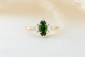 The Maeve 1 CT Marquise Chrome Tourmaline Ring - Lavender Creek Gems 