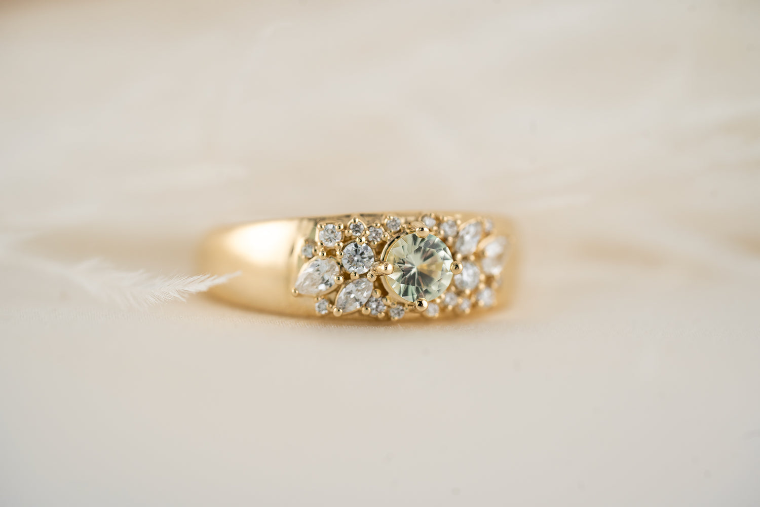 The Bejeweled Ring | Pale Mint Green Sapphire