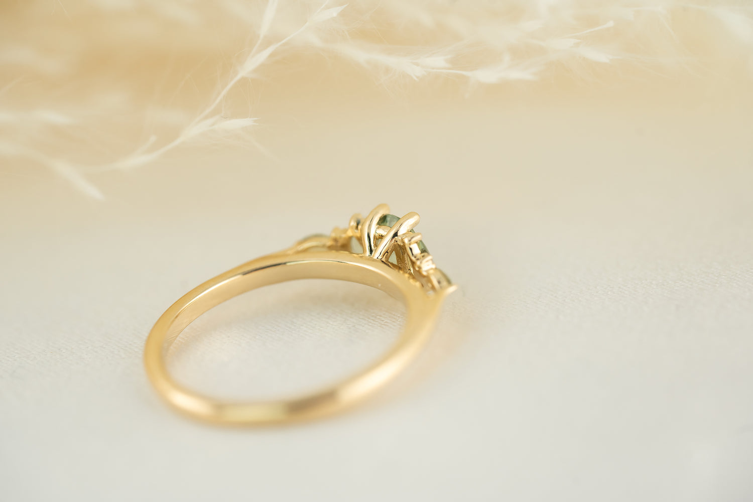 The Mini Maeve - Green Pear Sapphire - Lavender Creek Gems 