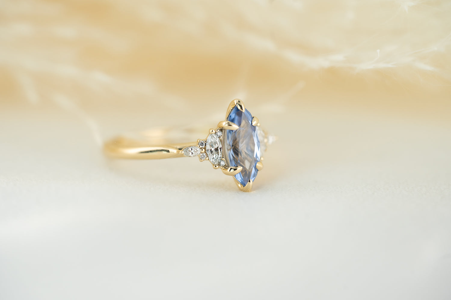 The Maeve 1.1 CT Marquise Periwinkle Sapphire Ring - Lavender Creek Gems 