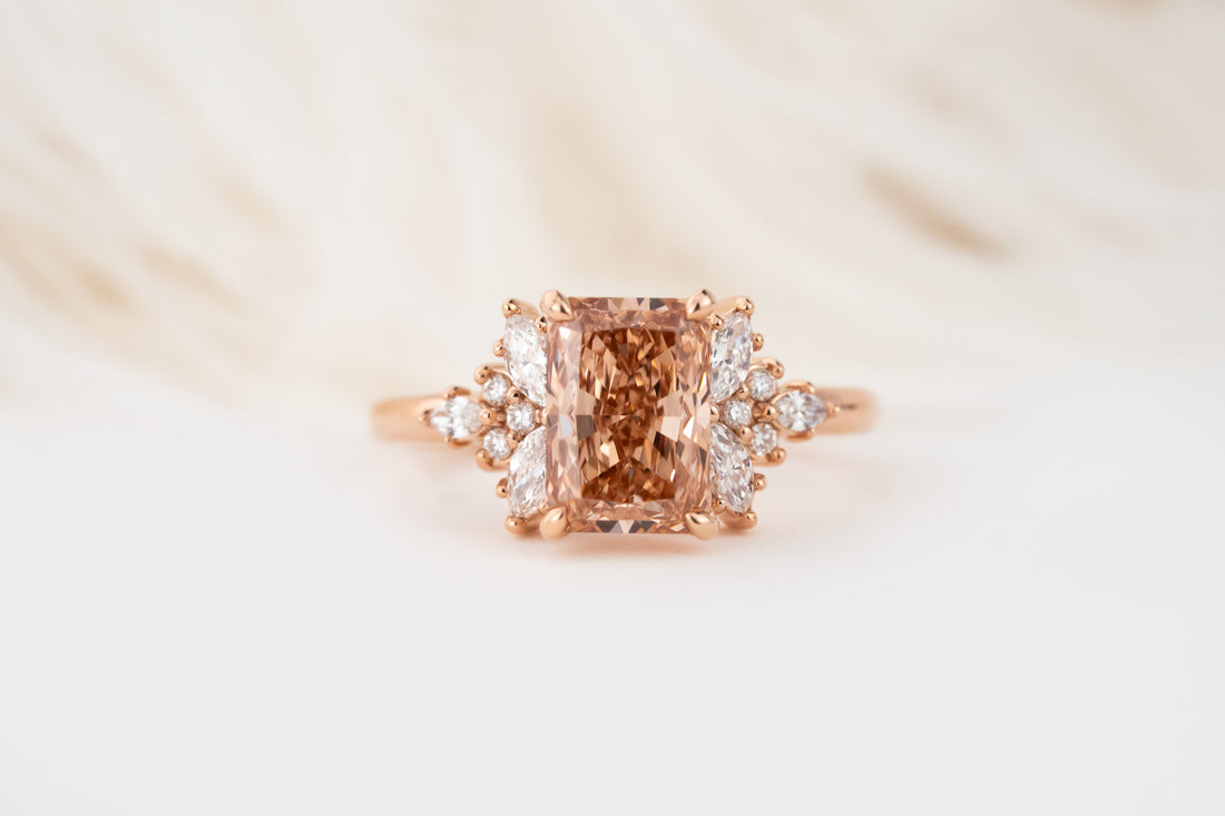 The Veraine Ring | 2.04 CT Radiant Peachy Brown Diamond