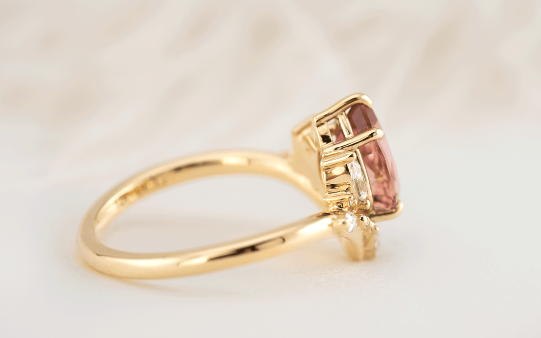 The Aurora Ring | 1.49 CT Pear Pink Tourmaline - Lavender Creek Gems