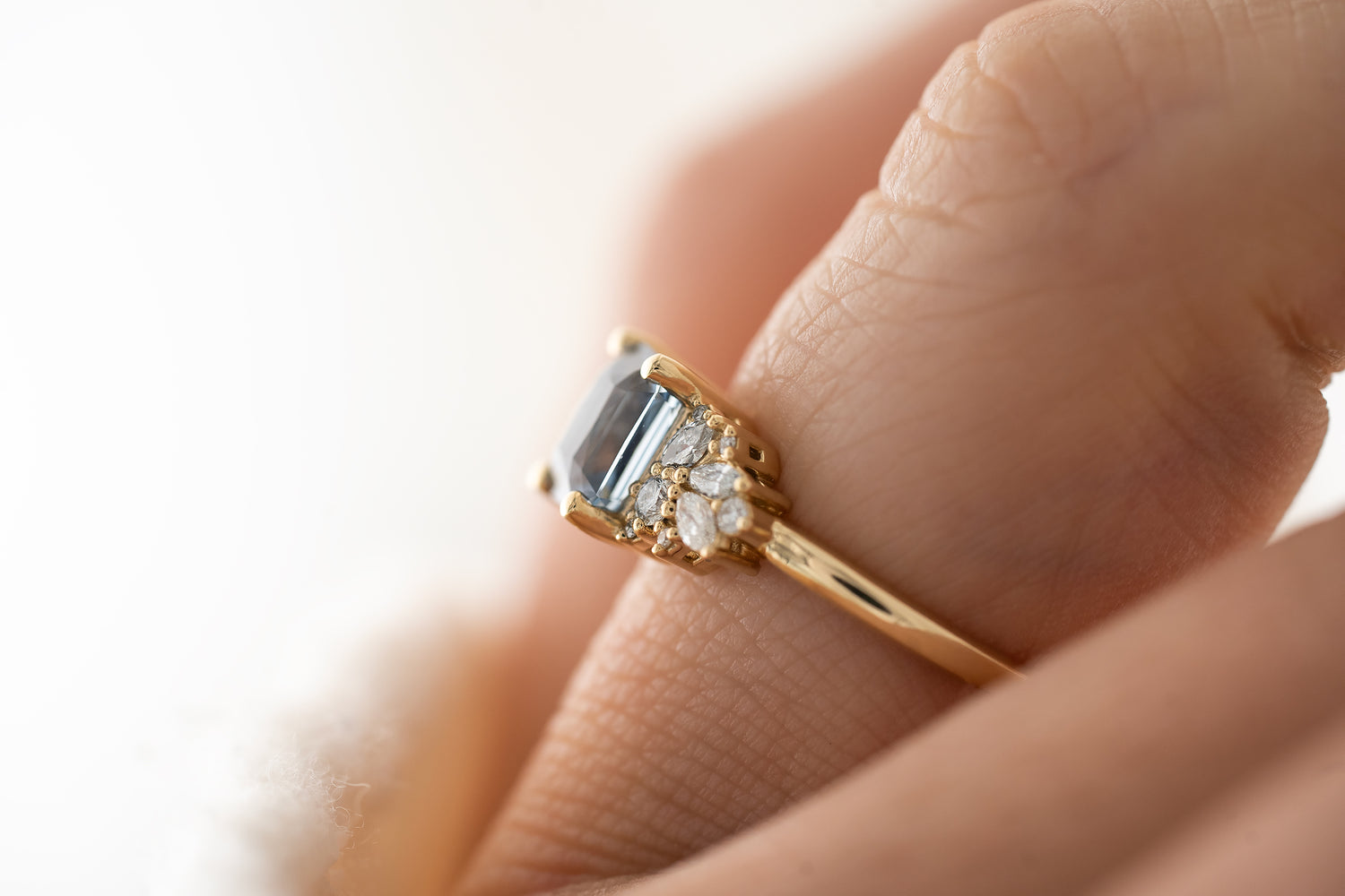 The Rosalie Ring | 1.69CT Square Radiant Blue Sapphire