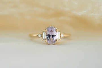 The Sura 1 CT Oval Pastel Purple Sapphire Ring - Lavender Creek Gems 