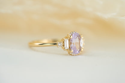 The Sura 1 CT Oval Pastel Purple Sapphire Ring - Lavender Creek Gems 