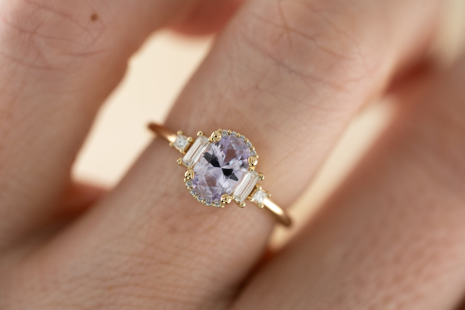 The Sura 1 CT Oval Pastel Purple Sapphire Ring - Lavender Creek Gems 