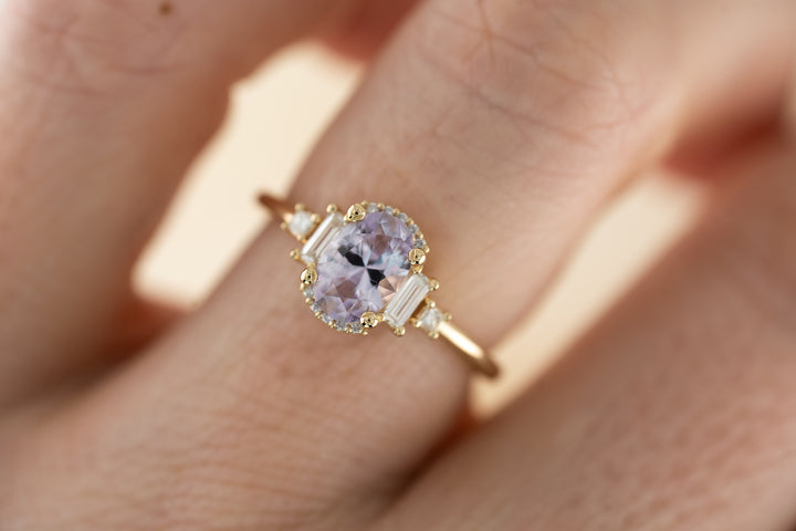 The Sura 1 CT Oval Pastel Purple Sapphire Ring