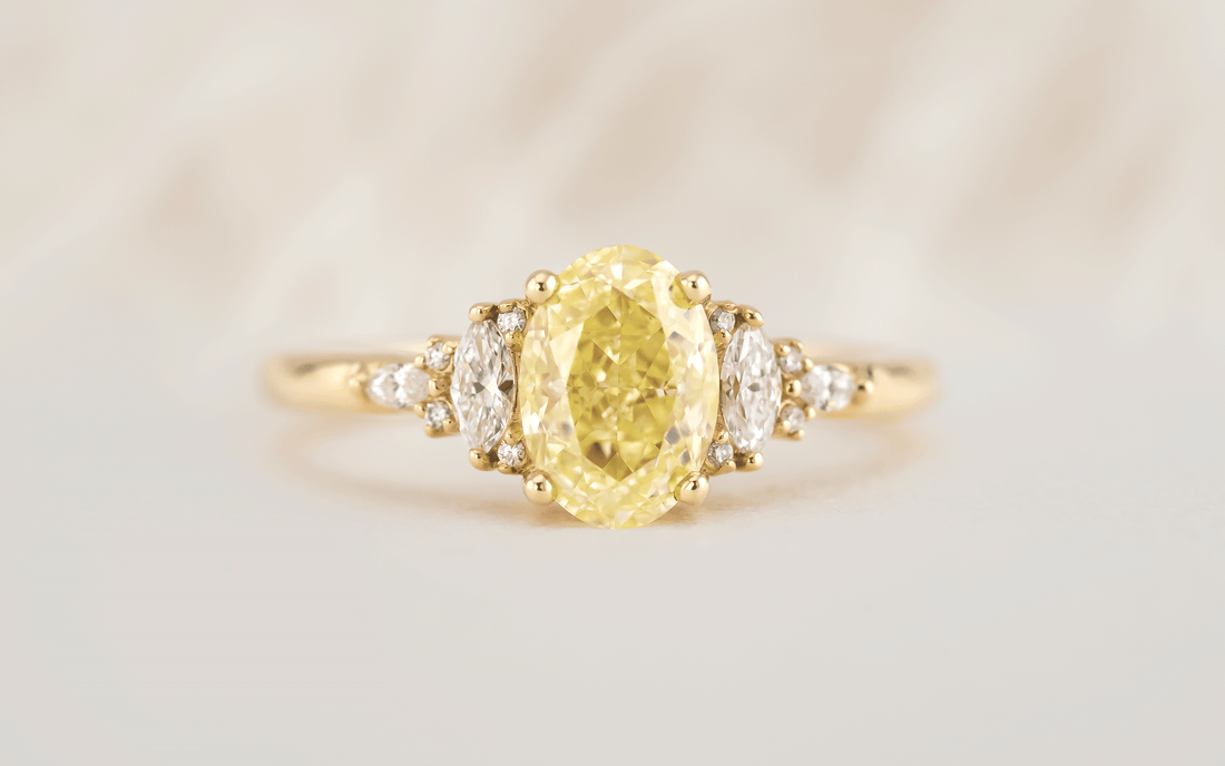 The Low Maeve Ring | 1.57 CT Oval Yellow Diamond - Lavender Creek Gems