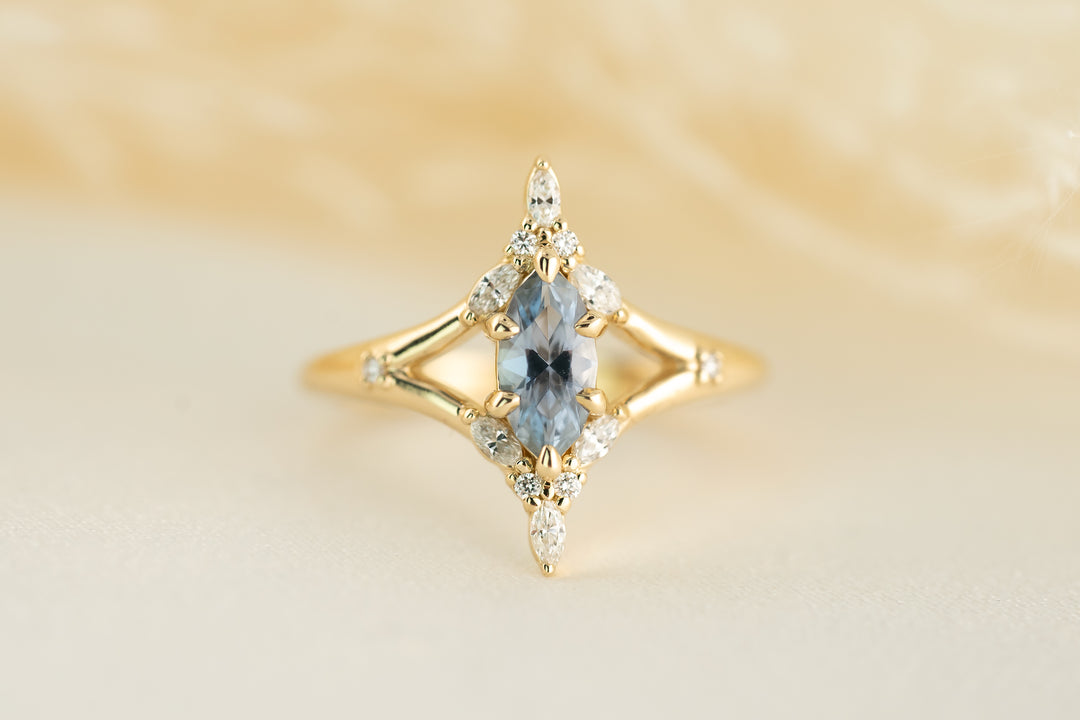 The Croía 0.64 CT Pastel Purple Marquise Sapphire Ring