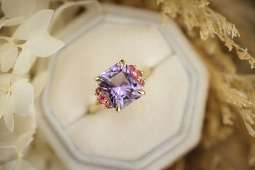 The Delphine 4.9 CT Rose de France Amethyst Ring - Lavender Creek Gems 