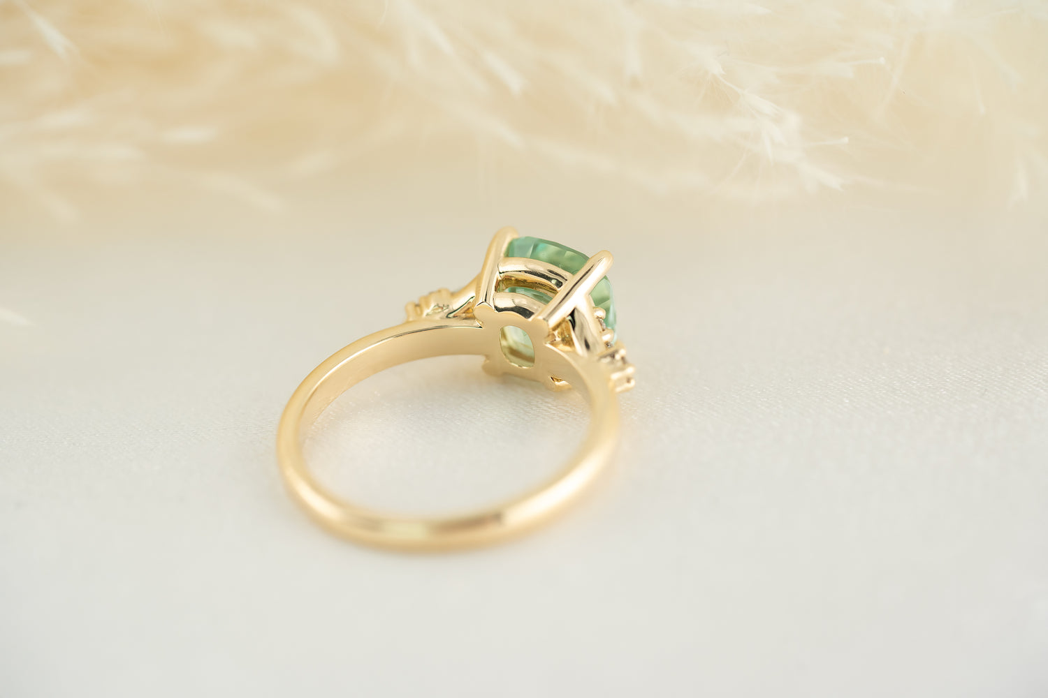 The High Lady Ring - 2.6 CT Cushion Seafoam/Lagoon Tourmaline - Lavender Creek Gems 