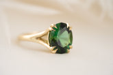 The Weaver Ring | 4.5 CT Oval Deep Green Tourmaline - Lavender Creek Gems 