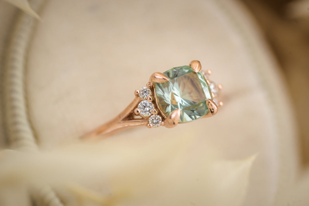 The Delphine 1.7 CT Seafoam Tourmaline Ring
