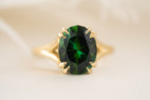 The Weaver Ring | 4.5 CT Oval Deep Green Tourmaline - Lavender Creek Gems 