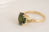 The Weaver Ring | 4.5 CT Oval Deep Green Tourmaline - Lavender Creek Gems 