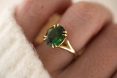 The Weaver Ring | 4.5 CT Oval Deep Green Tourmaline - Lavender Creek Gems 
