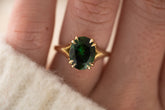 The Weaver Ring | 4.5 CT Oval Deep Green Tourmaline - Lavender Creek Gems 