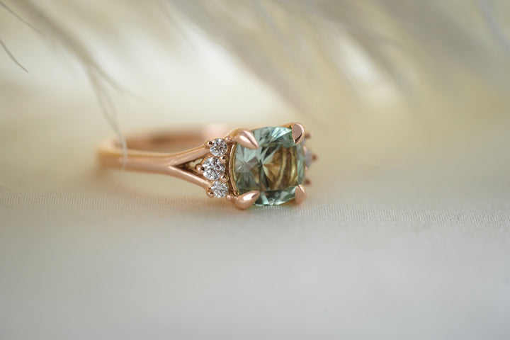 The Delphine 1.7 CT Seafoam Tourmaline Ring