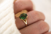 The Weaver Ring | 4.5 CT Oval Deep Green Tourmaline - Lavender Creek Gems 