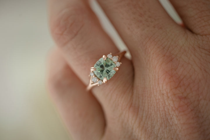The Delphine 1.7 CT Seafoam Tourmaline Ring