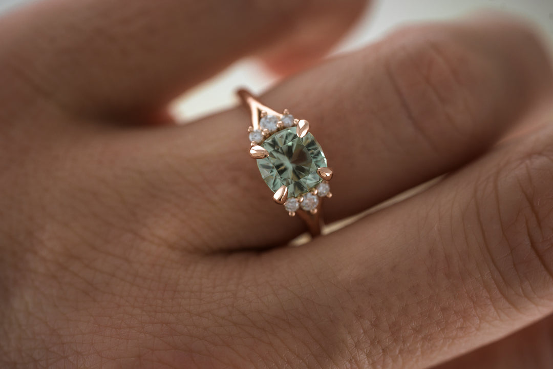The Delphine 1.7 CT Seafoam Tourmaline Ring