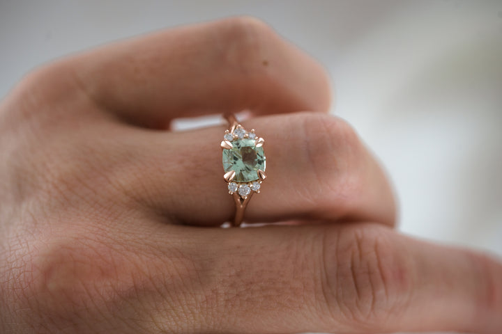 The Delphine 1.7 CT Seafoam Tourmaline Ring