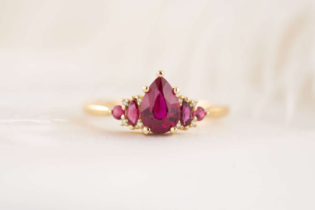 The Modified Maeve Ring | Ruby Wedding Set - Lavender Creek Gems