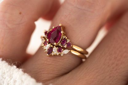 The Modified Maeve Ring | Ruby Wedding Set - Lavender Creek Gems 