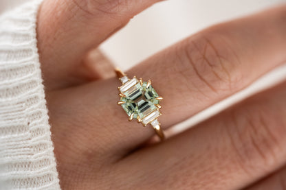 The Mira Ring | 2.44 CT Emerald Cut Mint Green Tourmaline