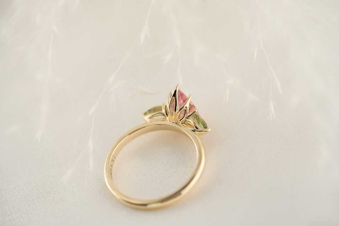The Garden Ring - Pear Pink Tourmaline