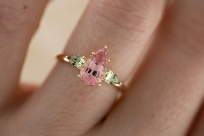 The Garden Ring - Pear Pink Tourmaline - Lavender Creek Gems 