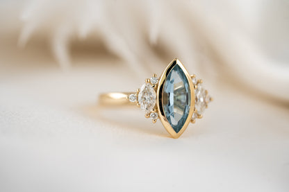 The Bezel Maren Ring | 1.47 CT Marquise Aquamarine