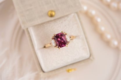 The Low Maren Ring | 3.15 CT Radiant Pink Garnet + Pink Tourmaline - Lavender Creek Gems 