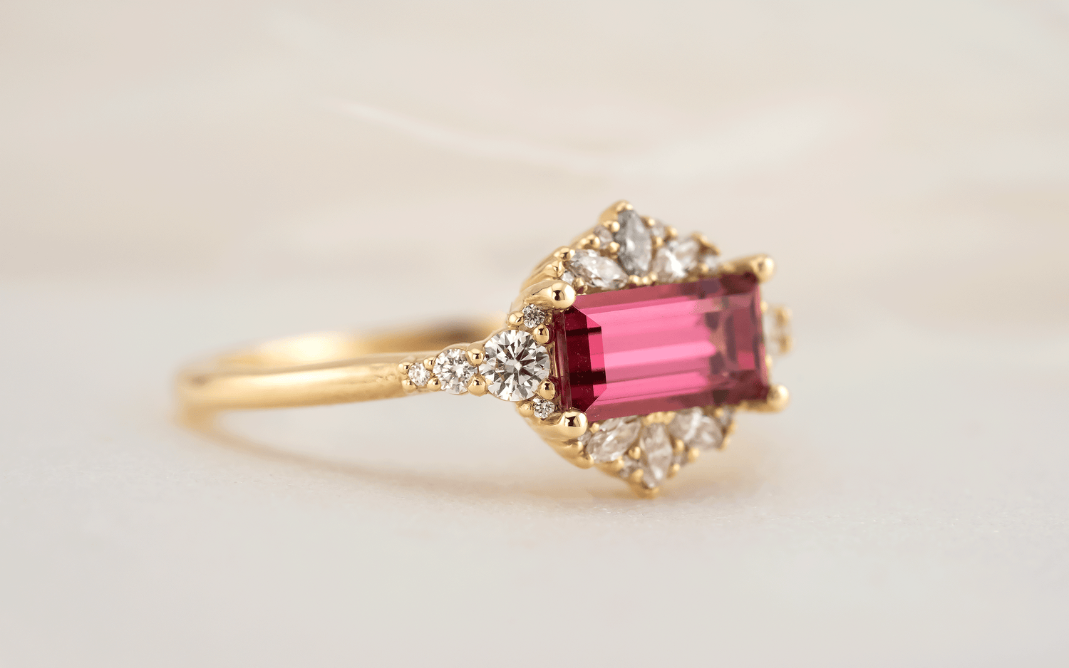 The Comtesse Ring | 1.13 Baguette Pink Spinel