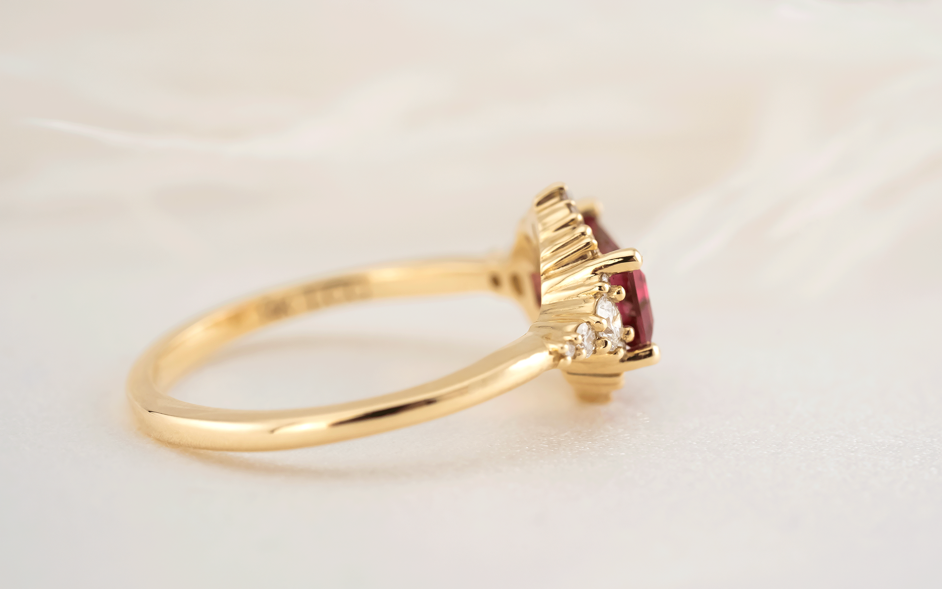 The Comtesse Ring | 1.13 Baguette Pink Spinel - Lavender Creek Gems 