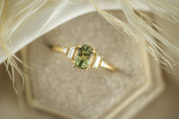 The Sura 1.2 CT Green Sapphire Ring