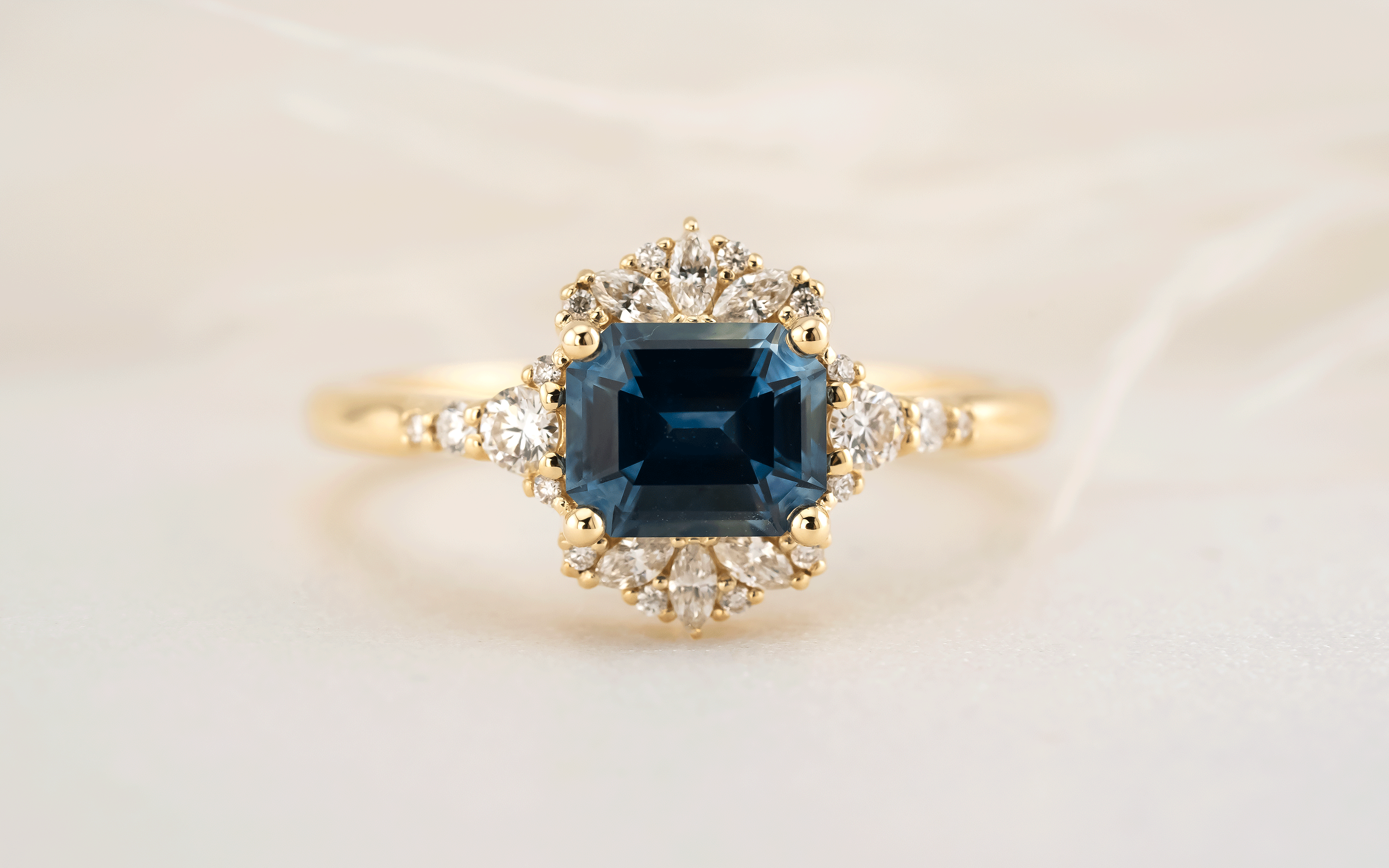 The Comtesse Ring | 1.38 CT Emerald Cut Montana Sapphire - Lavender Creek Gems 
