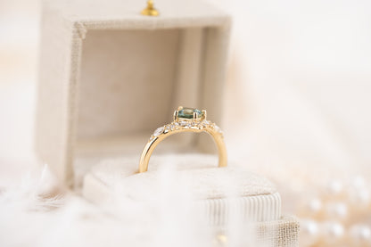 The Oracle Ring | 0.8 CT Kite Teal Sapphire - Lavender Creek Gems 