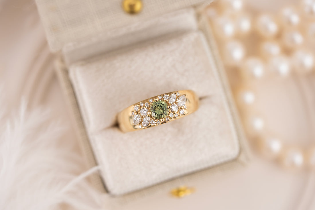 The Bejeweled Ring | Green Sapphire - Lavender Creek Gems 