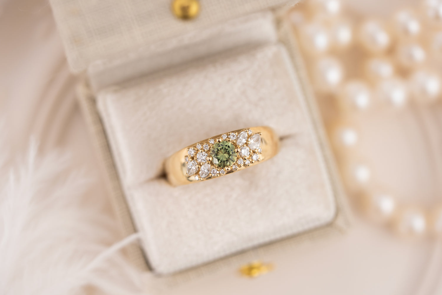 The Bejeweled Ring | Green Sapphire - Lavender Creek Gems 