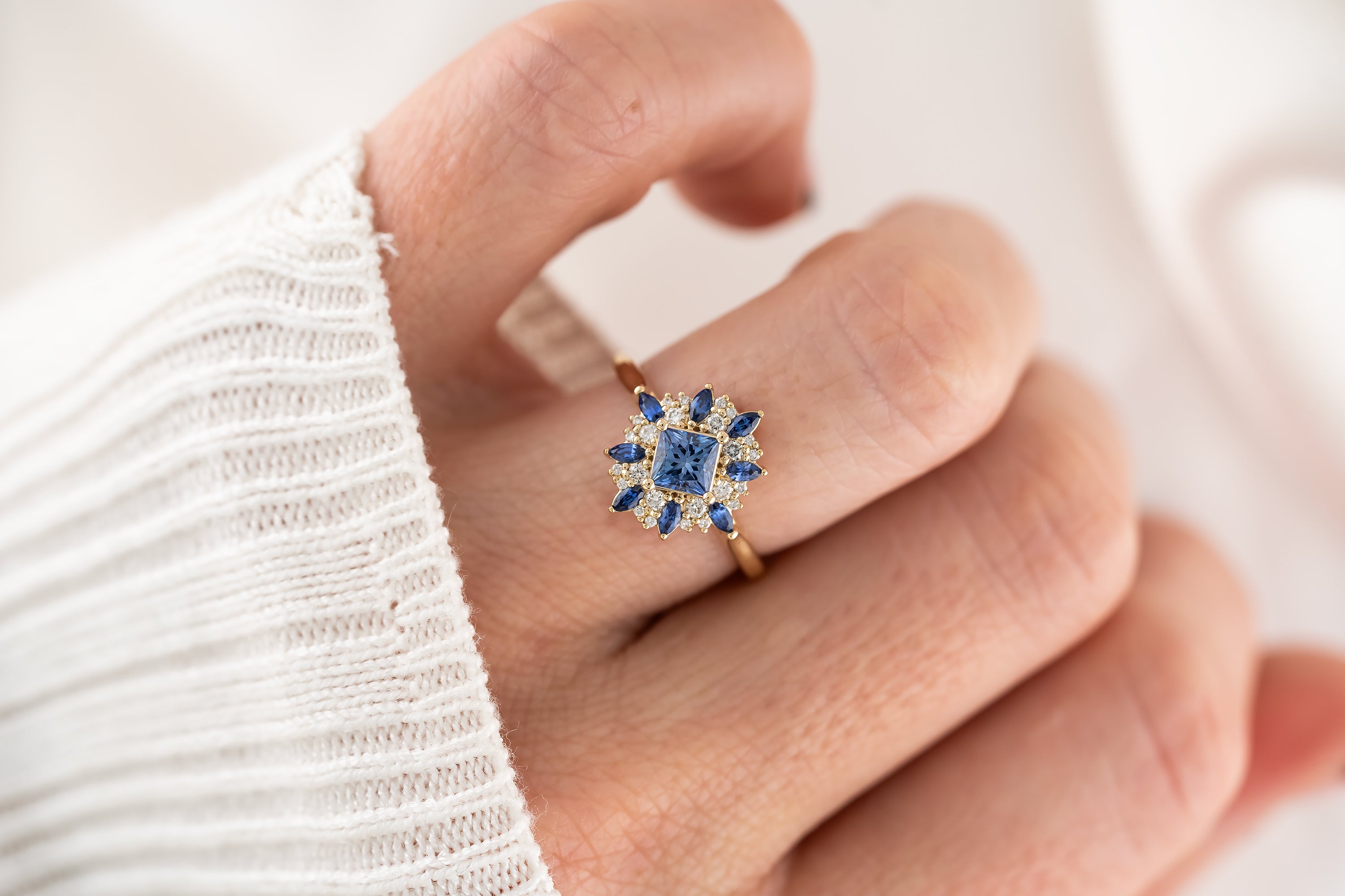 The Nieve Ring | Royal Blue Sapphire - Lavender Creek Gems 