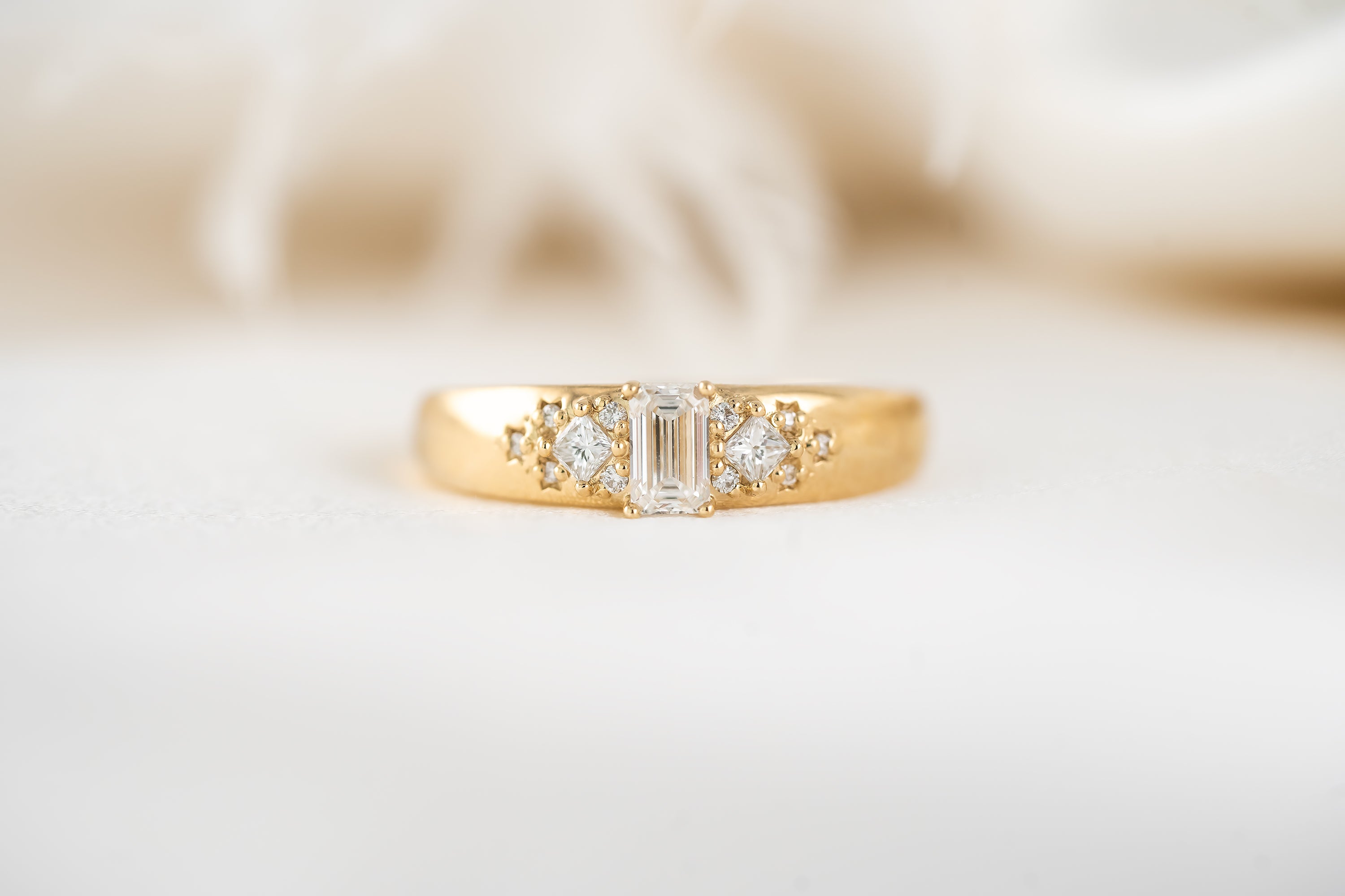 The Astral Ring | Emerald Cut Diamond - Lavender Creek Gems 