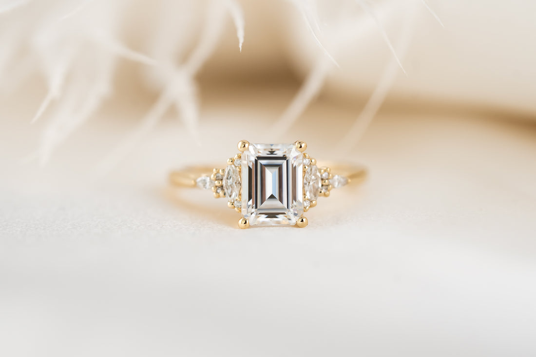 The Maeve Ring | Emerald Cut Moissanite