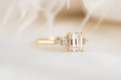 The Maeve Ring | Emerald Cut Moissanite