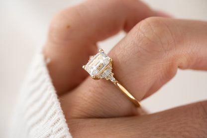 The Maeve Ring | Emerald Cut Moissanite